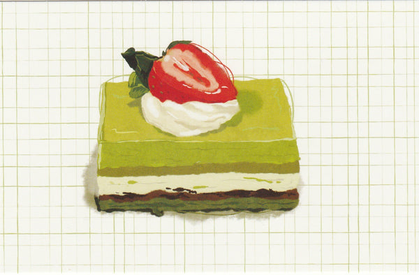 Matcha Green Tea Postcard - CL08 (Strawberry Matcha Cake)