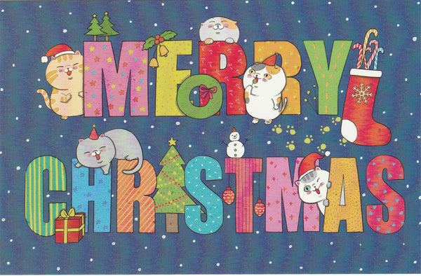 Christmas Cats Postcard - CC12
