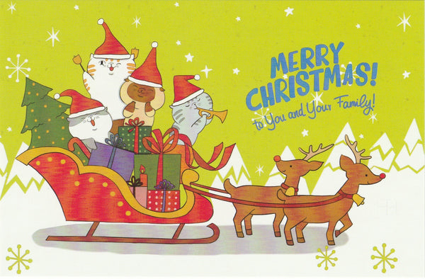 Christmas Cats Postcard - CC16