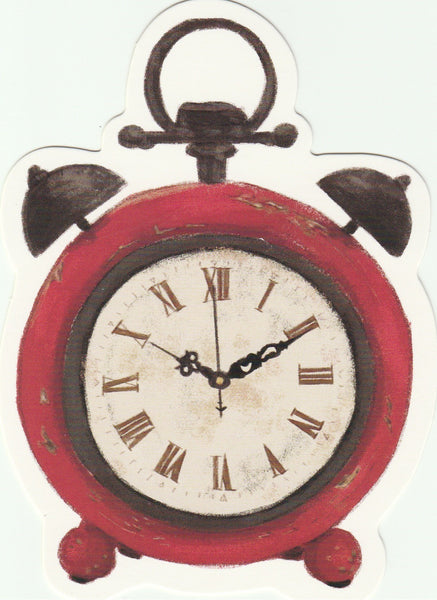 Vintage Retro Collection - Red Clock Postcard