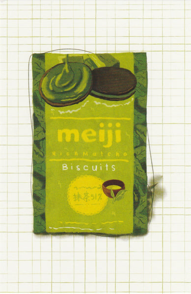 Matcha Green Tea Postcard - CL23 (Meiji Biscuit)