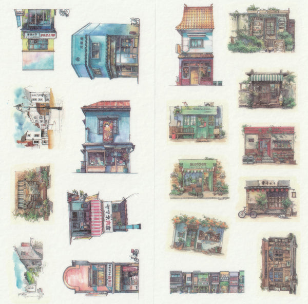 [FREE with US$10 purchase!] Architectural Buildings Sticker Set A