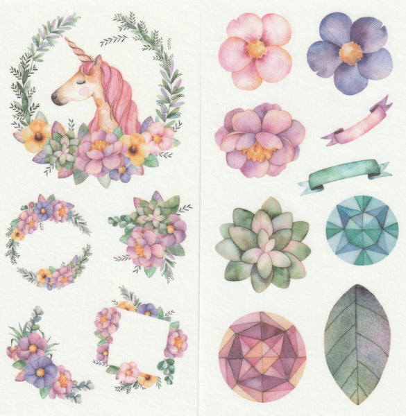 [FREE with US$10 purchase!] Floral Series - Magical Flowers Blooms Stickers Set A