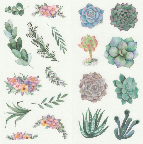[FREE with US$10 purchase!] Floral Series - Magical Flowers Blooms Stickers Set C