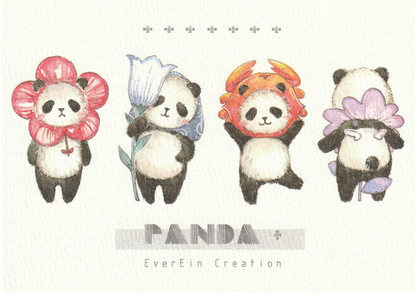 Ever & Ein Postcard - Bear & Panda  Series (P02)