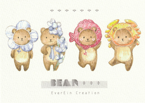 Ever & Ein Postcard - Bear & Panda Series (B03)