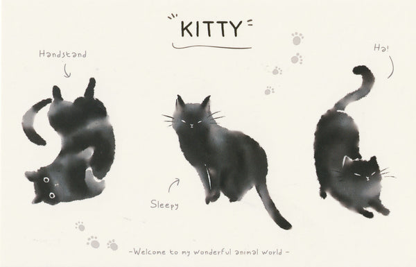 World of Animals Series - Black Kitty Card