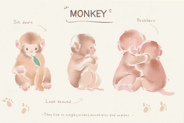 World of Animals Series - Monkey postcard