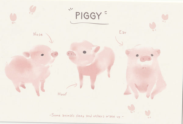 World of Animals Series - Piggy postcard