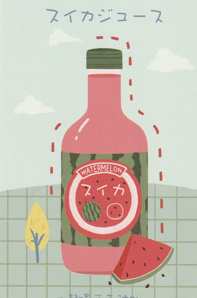 Japanese Snacks Postcard Series - Watermelon Soda