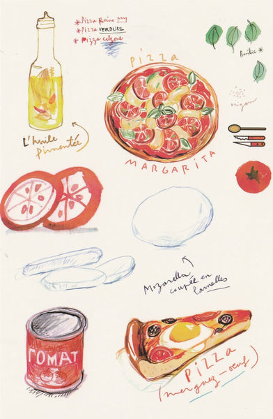 Food Recipe Postcard - Pizza Margarita