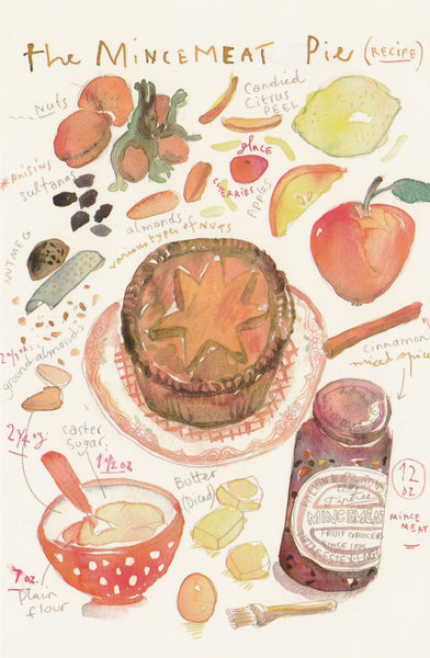 Food Recipe Postcard - Mincemeat Pie