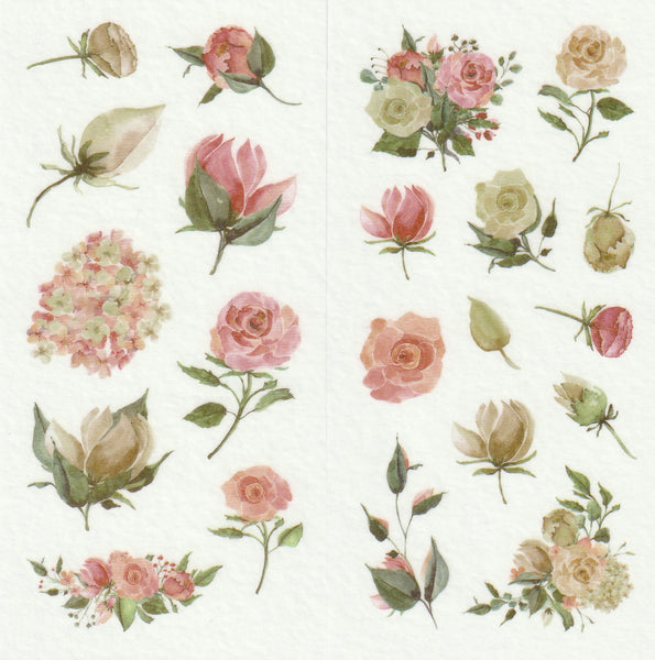 [FREE with US$10 purchase!] Floral Series - Roses Flowers - Sticker Set C