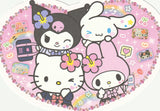 Sanrio Japan - Kuromi, Cinnamoroll, Hello Kitty & My Melody (Heart shaped postcard)