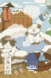 Japanese Mountain Cat Postcard - Onsen