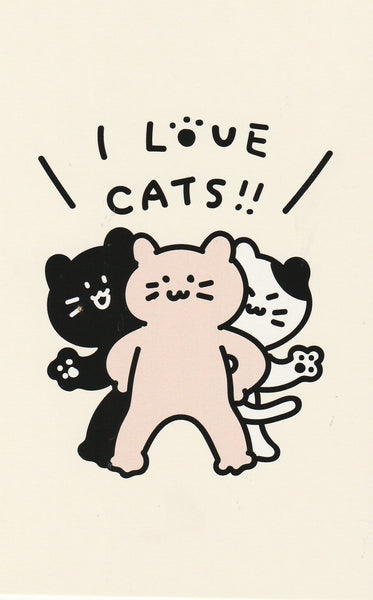 Mochi Cats Postcard (MC14) - I Love Cats