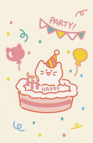 Mochi Cats Postcard (MC05) - Birthday Celebration