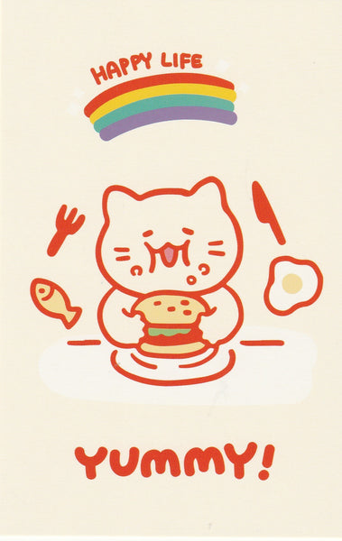 Mochi Cats Postcard (MC11) - Yummy Happy Life
