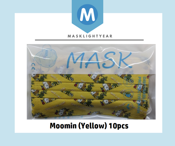 Moomin (Yellow) | Adult 3ply disposable single-use face mask (10pcs)