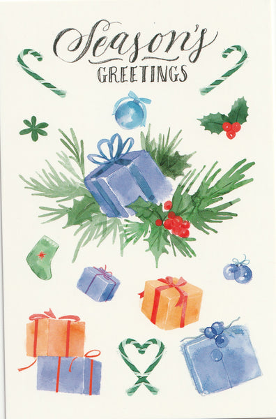 Seasons Greetings Postcard - Christmas Presents