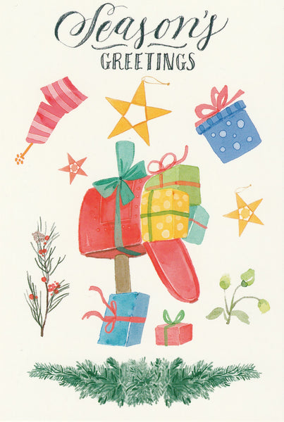 Seasons Greetings Postcard - Christmas Presents