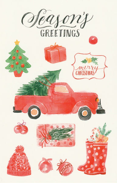Seasons Greetings Postcard - Christmas Tree Shopping