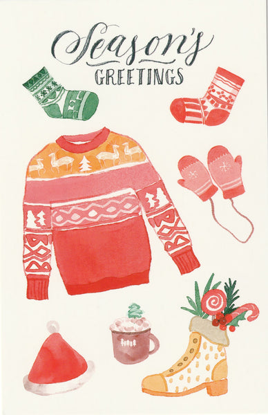 Seasons Greetings Postcard - Christmas Sweater