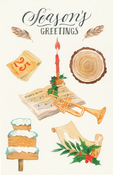 Seasons Greetings Postcard - Christmas Day