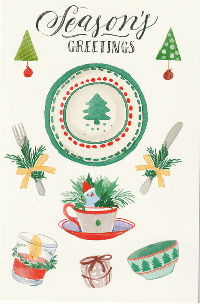 Seasons Greetings Postcard - Christmas Dinner