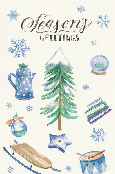 Seasons Greetings Postcard - Christmas Tree