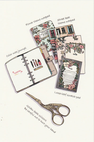 Stationery Illustration Postcard - Flower Theme