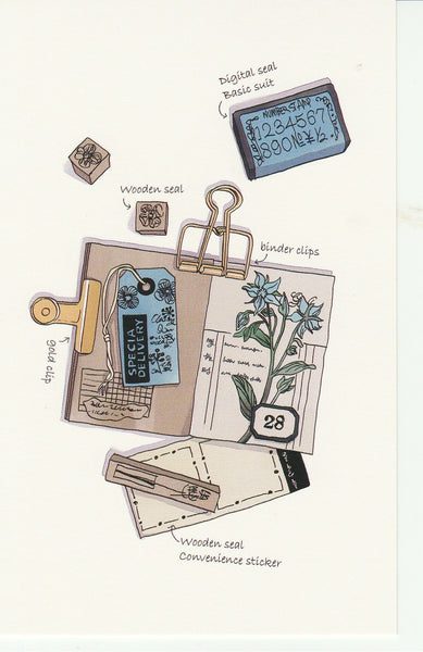 Stationery Illustration Postcard - Flower Press