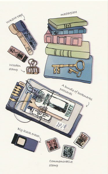 Stationery Illustration Postcard - Washi Tapes & Postcards