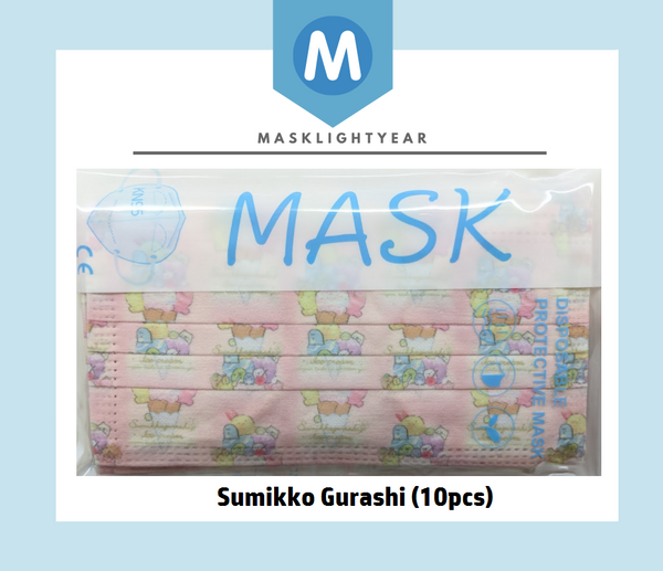 Sumikko Gurashi (Pink) | Adult 3ply disposable single-use face mask (10pcs)