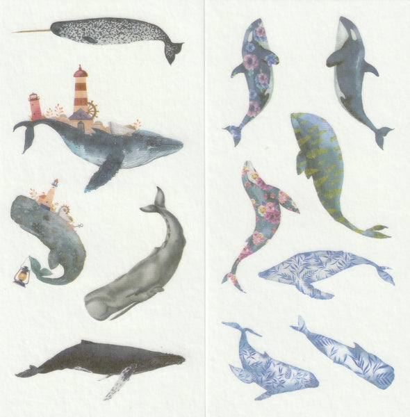 [FREE with US$10 purchase!] Ocean Series - Whales Sticker Set B