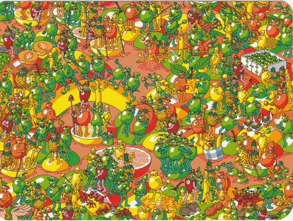 Where's Wally Postcard (BWP13) - The Mighty Fruit Fight
