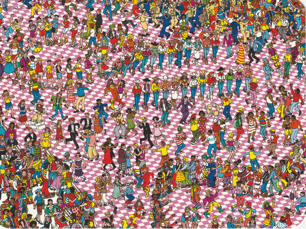 Where's Wally Postcard (BWP23) - The Pink Paradise Party