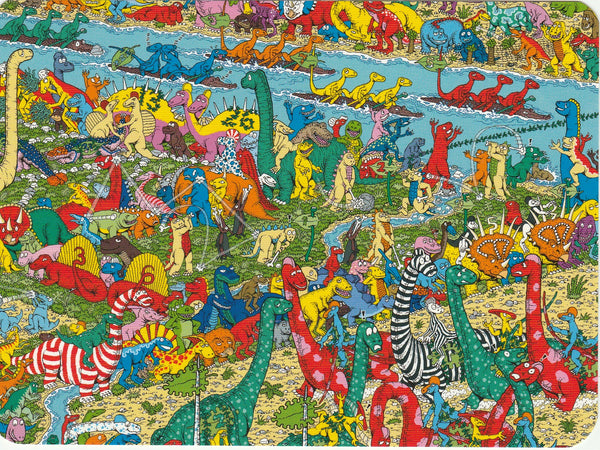 Where's Wally Postcard (BWP26) - The Jurassic Games