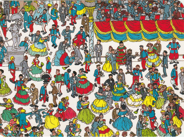 Where's Wally Postcard (BWP04) - Having a Ball in Gaye Paree