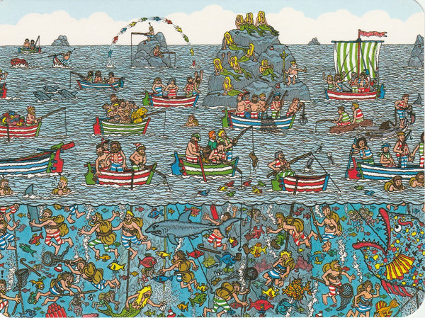 Where's Wally Postcard (BWP07) - The Deep Sea Divers