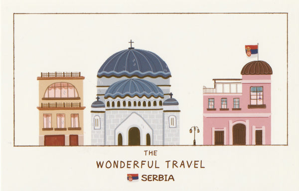 Wonderful Travel Famous Landmarks Postcard - Serbia