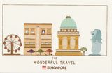 Wonderful Travel Famous Landmarks Postcard - Singapore