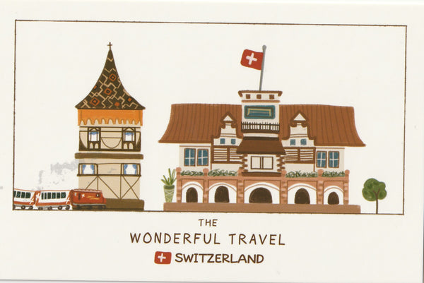 Wonderful Travel Famous Landmarks Postcard - Switzerland