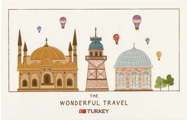 Wonderful Travel Famous Landmarks Postcard - Turkey