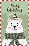 Christmas Animals Postcard - Polar Bear