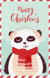 Christmas Animals Postcard - Bear Panda