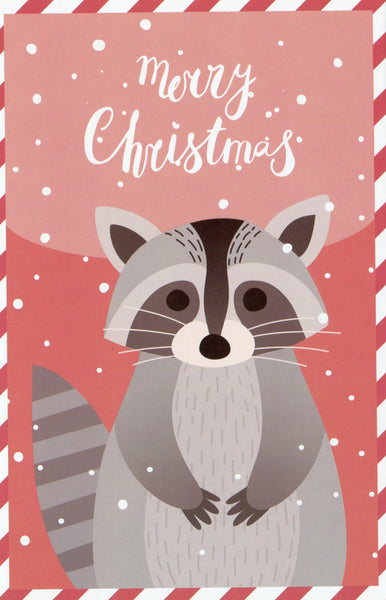 Christmas Animals Postcard - Raccoon